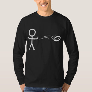 Stick Man Playing Disc Golf Funny Frisbee Golfing T-Shirt