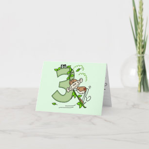 Stick Monkey Swing 3rd Birthday Fill-in Invitation
