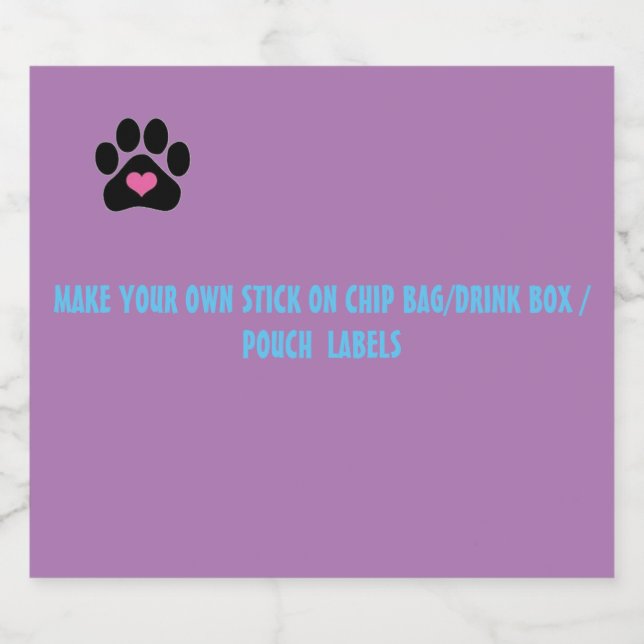 STICK ON CHIP BAG LABELS/DRINK BOX/POUCH LABEL (Single Label)