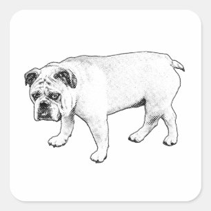 Stick-On Smile, Graphic Pup Square Sticker