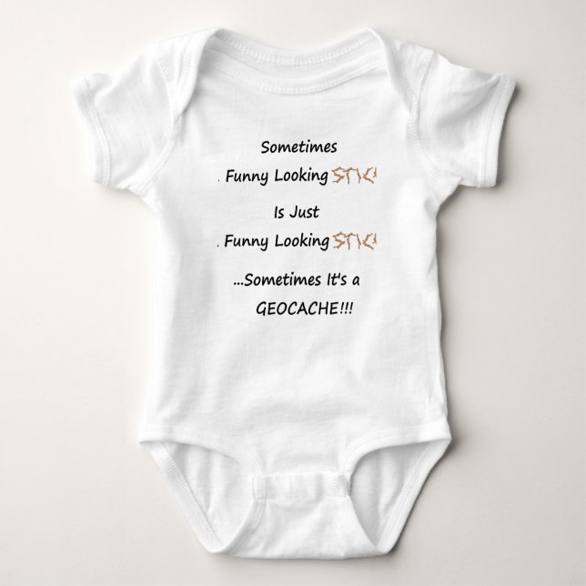 Stick or Geocache Baby Bodysuit (Front)