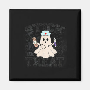 Stick Or Treat Halloween Ghost Nurse Halloween Phl Magnet