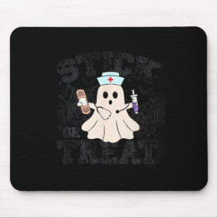 Stick Or Treat Halloween Ghost Nurse Halloween Phl Mouse Pad
