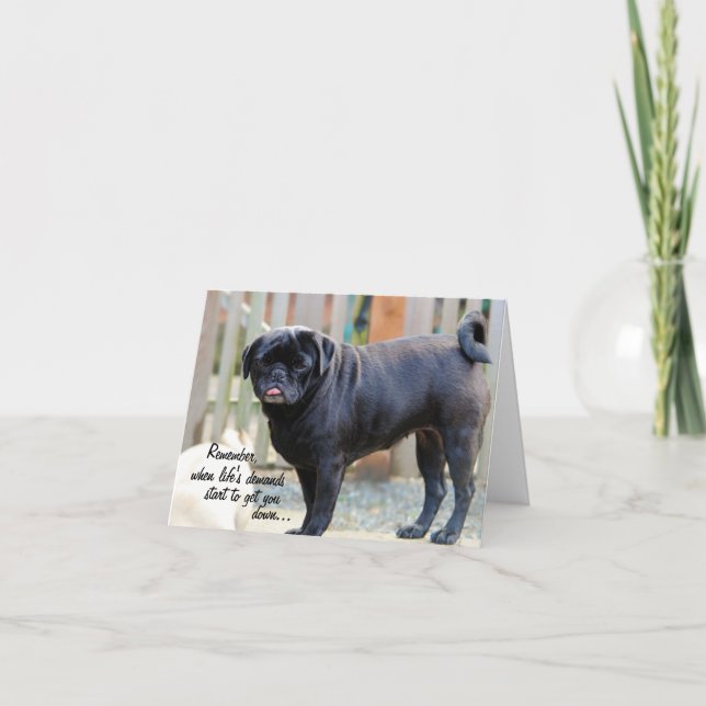 "Stick Out Your Tongue" Pug Card (Front)