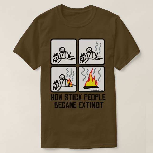 STICK PEOPLE EXTINCT T-Shirt (Design Front)