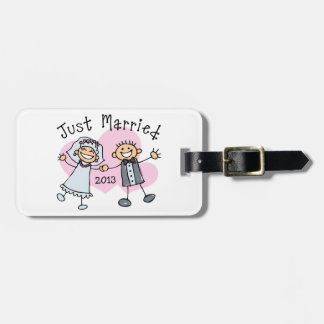 Stick People Just Married Luggage Tag