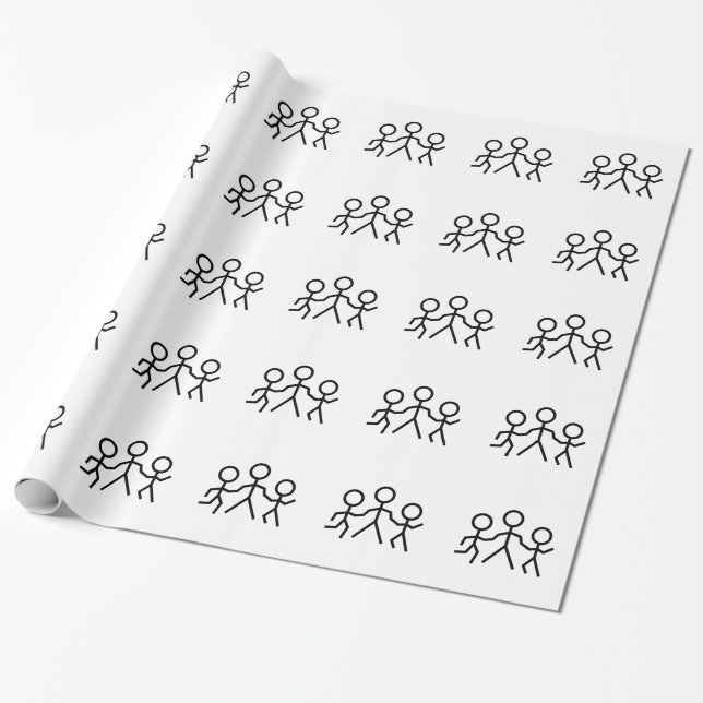 Stick People Wrapping Paper (Unrolled)