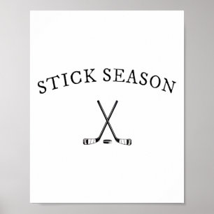 Stick Season Crossed Hockey Sticks Puck Minimal Poster