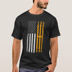 Stick Shift American Flag Muscle Car 6 Gears Mecha T-Shirt