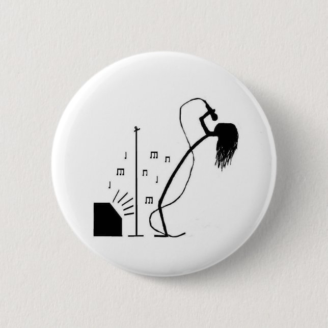 Stick Singer 6 Cm Round Badge (Front)