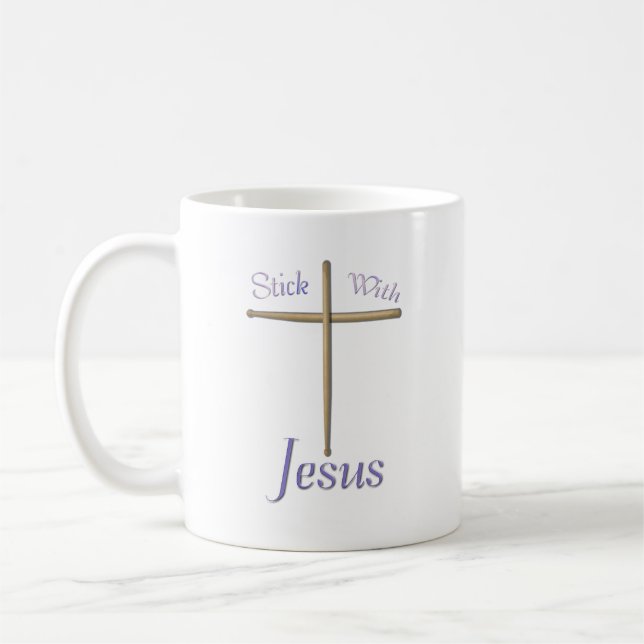 Stick with Jesus Christian Drummer  Coffee Mug (Left)