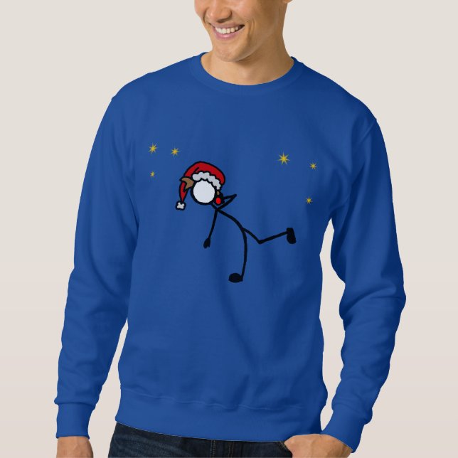 Stick-With-Sport Christmas Santa Shot Put Jumper Sweatshirt (Front)