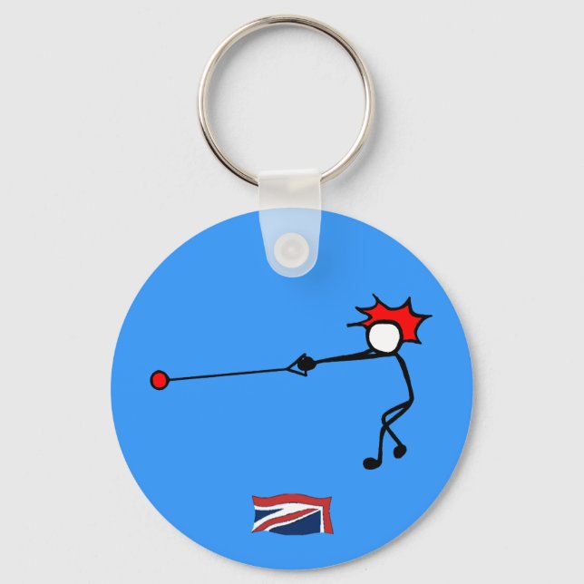 Stick-With-Sport Hammer Thrower UK Key Ring (Front)