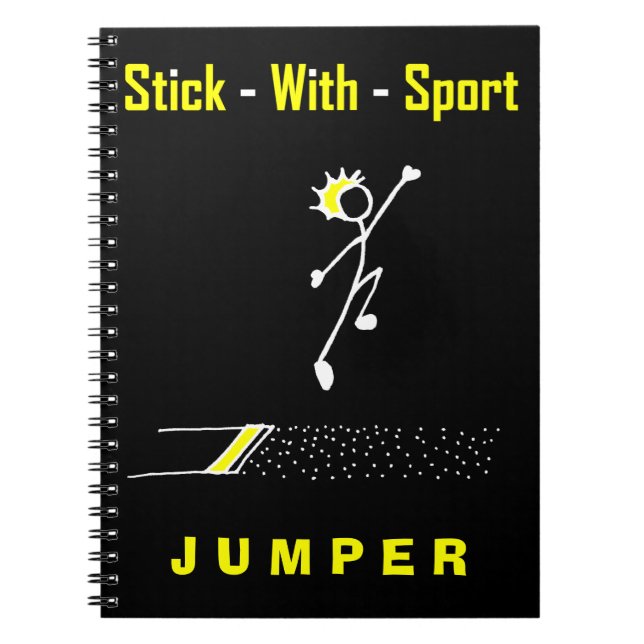 Stick With Sport Long Jumper Black + Gold Notepad Notebook (Front)