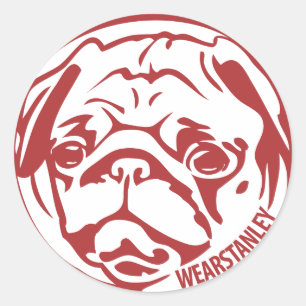 stick with stanley - red classic round sticker