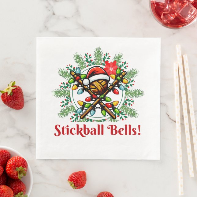 Stickball Christmas Hat Xmas Napkin (Insitu)