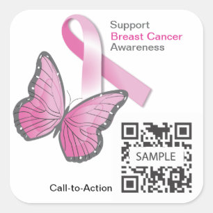Sticker2 Template Breast Cancer Awareness Square Sticker