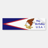 Sticker American Samoa, Happy Birthday U.S.A.!