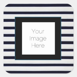 Sticker black and white striped custom photo