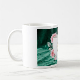 Sticker Book Mug Emerald Green Gold Floral Coffe