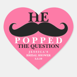 Sticker   Bridal Shower - He Popped the ?