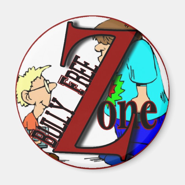 sticker-bully free zone-boyz magnet (Front)