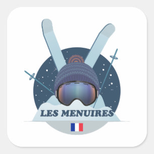 Sticker Carré Les Menuires Ski resort