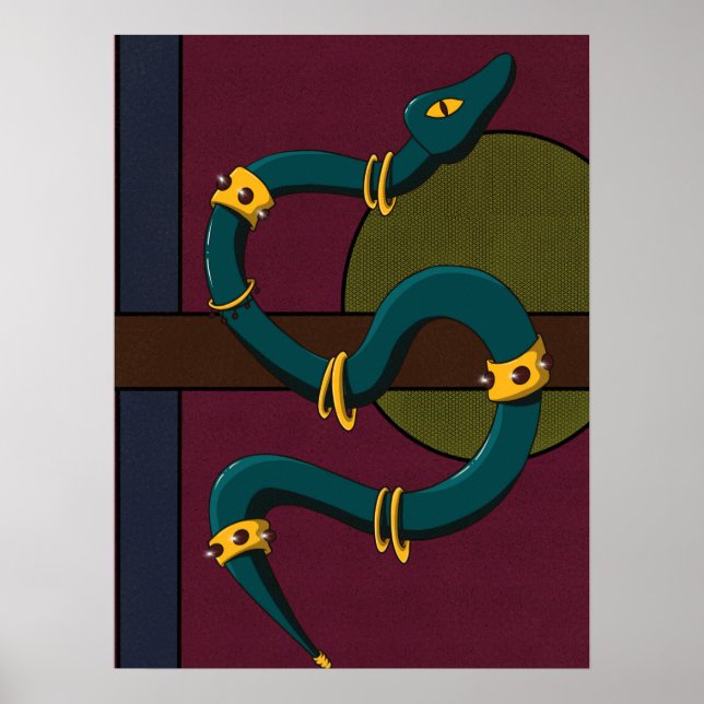 Sticker Carré Snake Poster (Front)