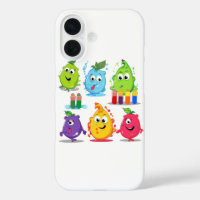 sticker clipart set of five colourful fruits