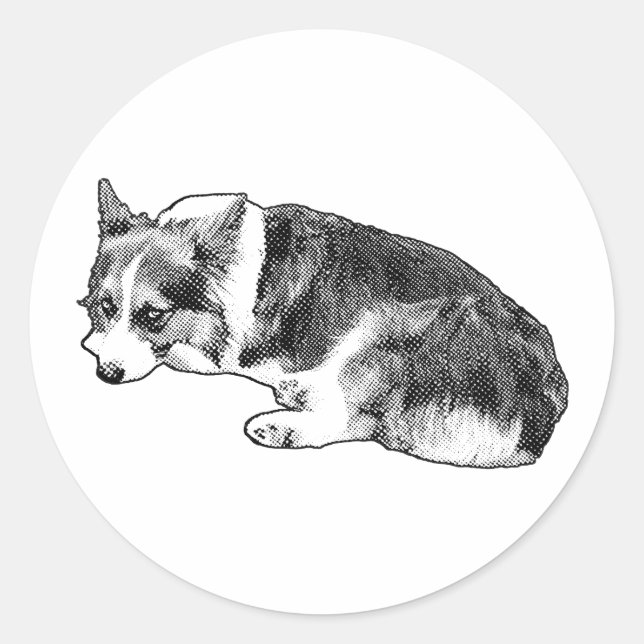 Sticker Corgi, Friendly Rest (Front)