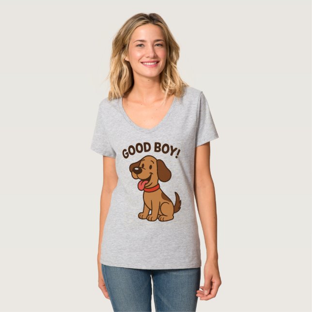  Sticker Dog 🐶 | Cute Cartoon Pup with Fun Vibes T-Shirt (Front Full)
