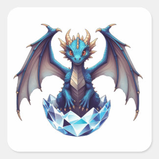 Sticker Dragon hatchling emerging from crystal egg