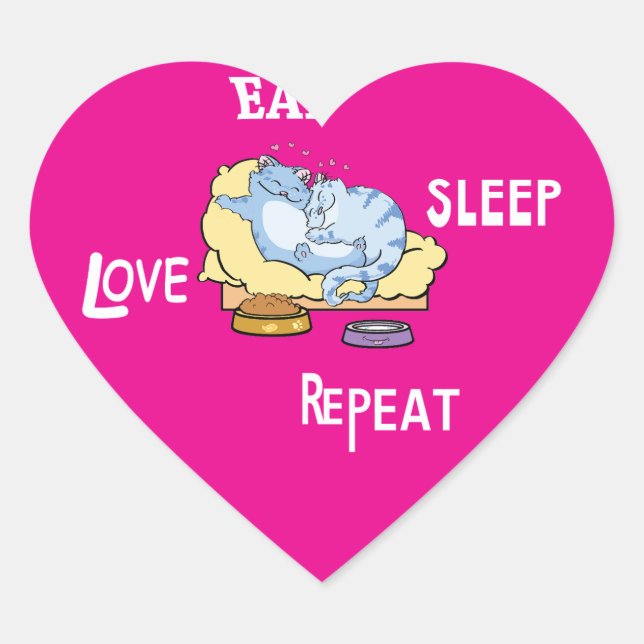 Sticker Eat Sleep Love Repeat Cats  (Front)