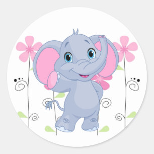 Sticker-Elephant Classic Round Sticker
