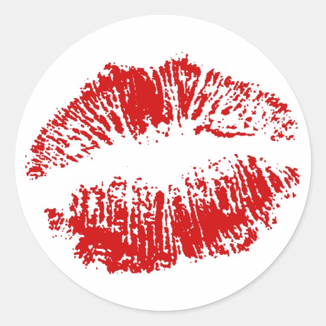 Sticker Envelope Seals Sealed With Kiss Lips Red L (Front)