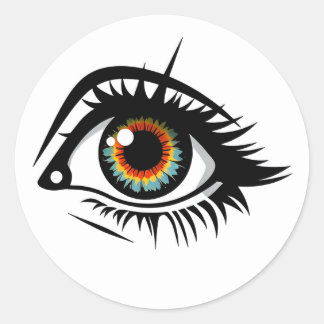 sticker, eye classic round sticker