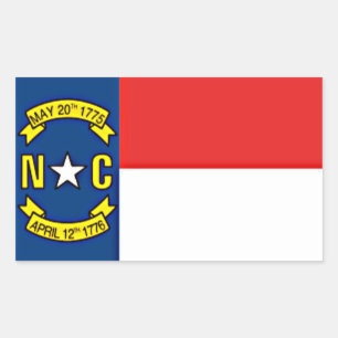 Sticker, Flag of North Carolina, Rectangular Sticker