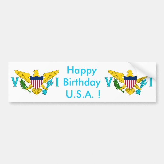 Sticker Flag of Virgin Islands - USA (Front)