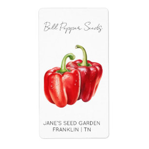 Sticker for seed packet Bell Pepper Seed Label
