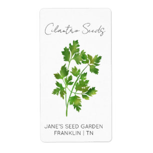 Sticker for seed packet Cilantro Seed Label