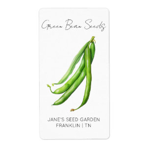Sticker for seed packet Green Bean Seed Label