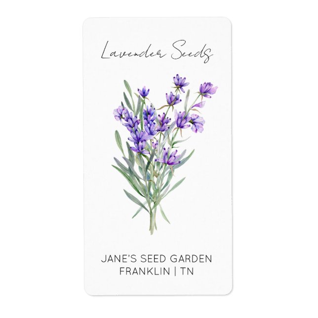 Sticker for seed packet | Lavender Seed Label (Front)