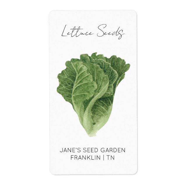 Sticker for seed packet | Lettuce Seed Label (Front)