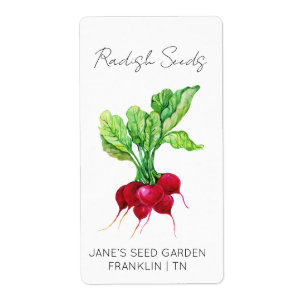 Sticker for seed packet Radish Seed Label