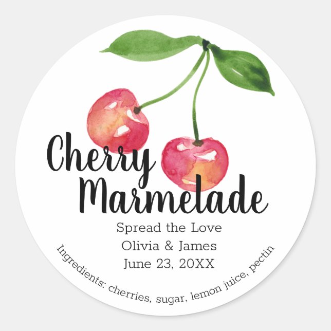 Sticker for wedding jam or marmelade favour (Front)