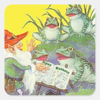 Sticker Frogs Singing Elf Directs Birthday Song