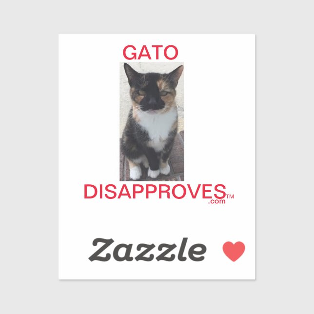 Sticker Gato Disapproves, All Caps (Sheet)