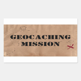 Sticker: Geocaching Mission, on an Old Map Rectangular Sticker