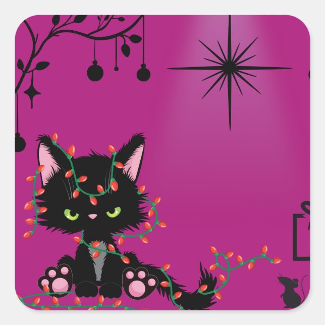 Sticker - gift label, cat theme (Front)