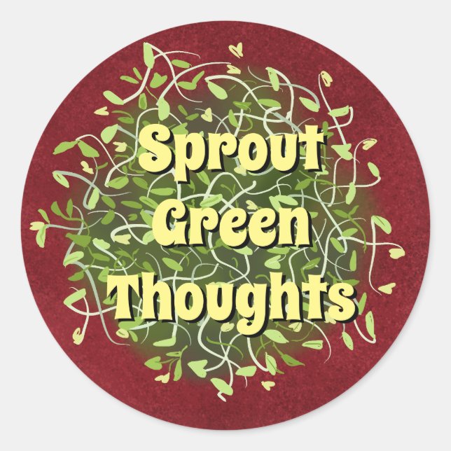 Sticker green healthy living sprout  (Front)